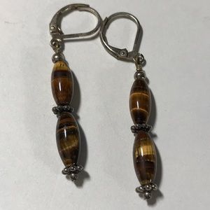 Tiger’s eye drop earrings